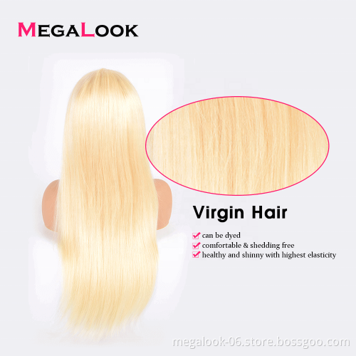 Wholesale Preplucked Ombre Blonde Virgin Raw 613 Cuticle Aligned Human Hair 360 Lace Frontal Wig Vendors